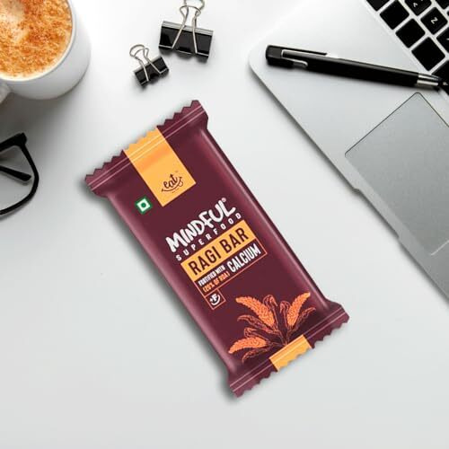 Eat Anytime Mindful Healthy Energy Ragi Bar | Gluten Free & High Fiber | Energy Bar Sugar Free | High Protein Bar | Healthy Bar & Breakfast Protein Bar | Ragi Bar/Energy Bar - 600Gm(24Pcs Of 25Gm)