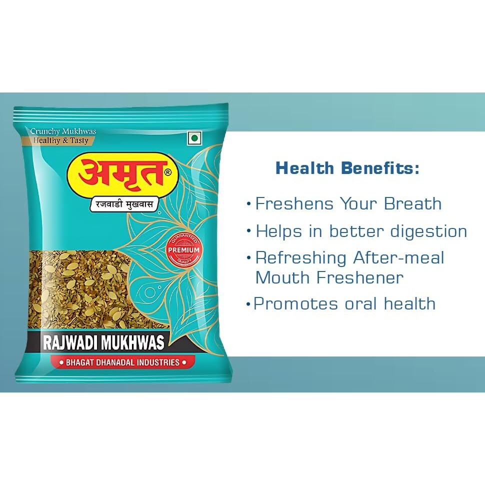 Amrut Rajwadi Mukhwas - (200Gm X 4  800G) (Pack Of 4) | Digestive Crunchy And Tasty Mouth Freshener Traditional Refreshing Mukhwas Ready To Eat