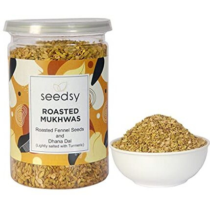 Seedsy Roasted Mukhwas With Fennel Seeds Saunf (Variyali), Dhana Daal - Sugar Free | Digestive, After-Meal | Pure & Natural Mouth Freshner (200 Gr)