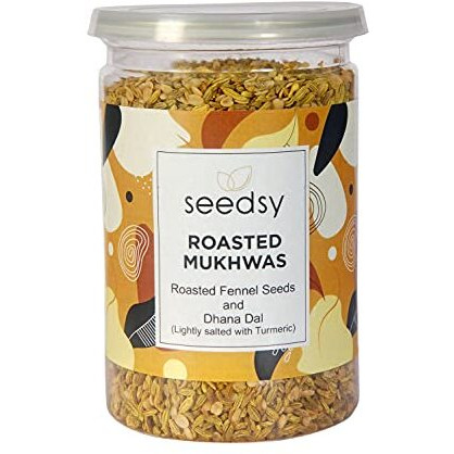 Seedsy Roasted Mukhwas With Fennel Seeds Saunf (Variyali), Dhana Daal - Sugar Free | Digestive, After-Meal | Pure & Natural Mouth Freshner (200 Gr)