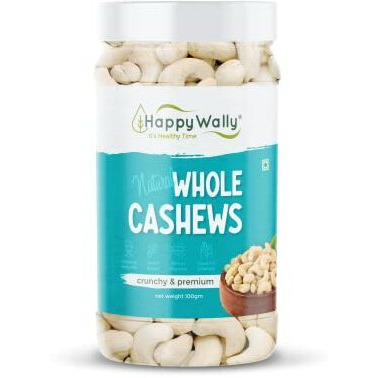 Happwally Natural Premium 100G Whole Cashews | Whole Crunchy Cashew | Premium Kaju Nuts | Nutritious & Delicious | Gluten Free | Source Of Minerals & Vitamins