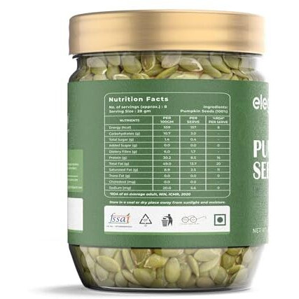 Elegity Pumpkin Seeds 250 Gm | Nutrient Packed Snack | Healthy Plant-Based Diet | Premium Keto Seeds With Fiber & Protein | Ideal For Weight Management | All-Day Snacking | Fresh And Crunchy