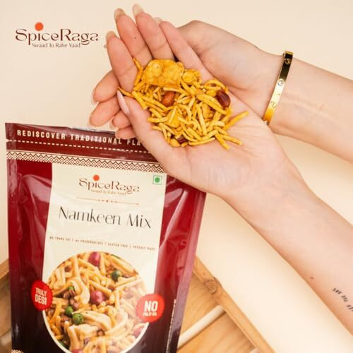 Spiceraga | Bikaneri Bhujia, Mix Namkeen, Hing Masala Peanuts, Thick Sev, Lehsun Sev | Made With Pure Groundnut Oil | No Palm Oil | No Trans Fat | Indian Snacks Combo | Pack Of 5