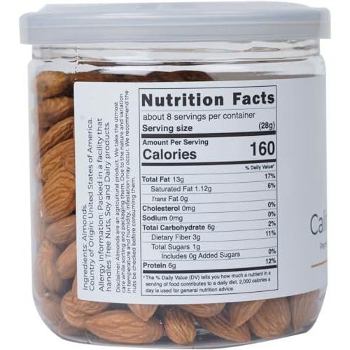 Lagom Gourmet California Almonds 200G | All Natural | No Preservatives | No Additives | Gluten Free | Vegan | Plant Based | Non Gmo | Nuts Dry Fruits | Badam