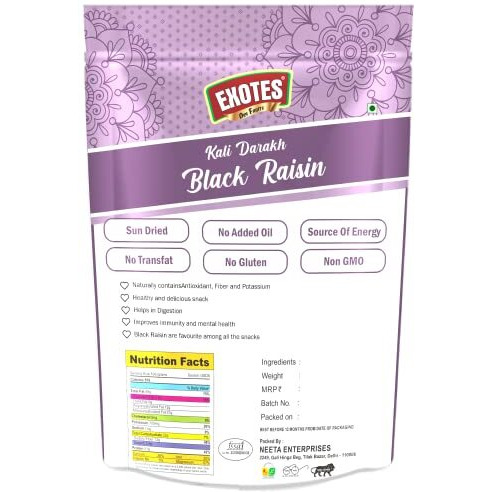 Exotes Dried Black Grapes -250 Grams