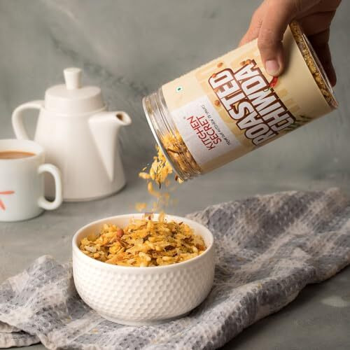 Kitchen Secret Roasted Chiwda 200G, Premium Tea Time Snack - Low Fat, Healthy Diet Mixture - Crispy & Crunchy Homestyle Namkeen - Nutritious Traditional Indian Snack - No Preservatives