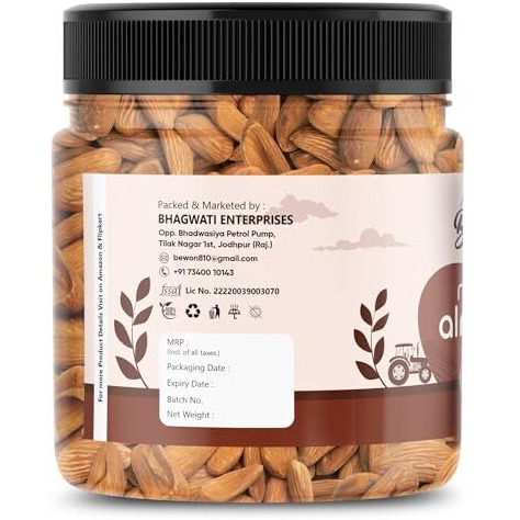 Bewon Mamra Almonds 500G | Premium Raw Mamra Badam Giri | Crunchy, Handpicked & Nutrient-Packed | High In Protein, Calcium & Zinc