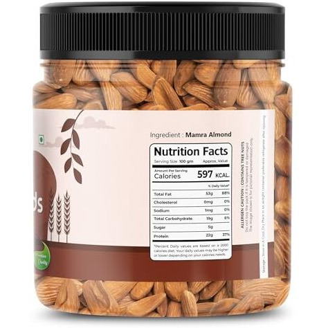 Bewon Mamra Almonds 500G | Premium Raw Mamra Badam Giri | Crunchy, Handpicked & Nutrient-Packed | High In Protein, Calcium & Zinc