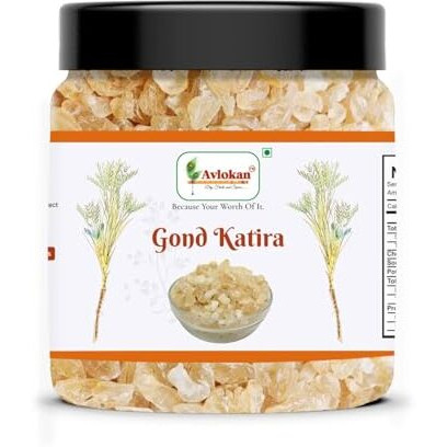 Avlokan Gond Katira | Natural Tragacanth Gum | Premium Body Coolant For Summer | Edible Cooling Herb For Sharbat, Falooda & Health Drinks | 100% Pure & Clean | 500G Pack