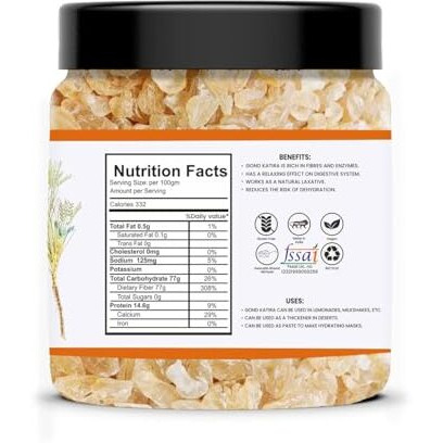 Avlokan Gond Katira | Natural Tragacanth Gum | Premium Body Coolant For Summer | Edible Cooling Herb For Sharbat, Falooda & Health Drinks | 100% Pure & Clean | 500G Pack