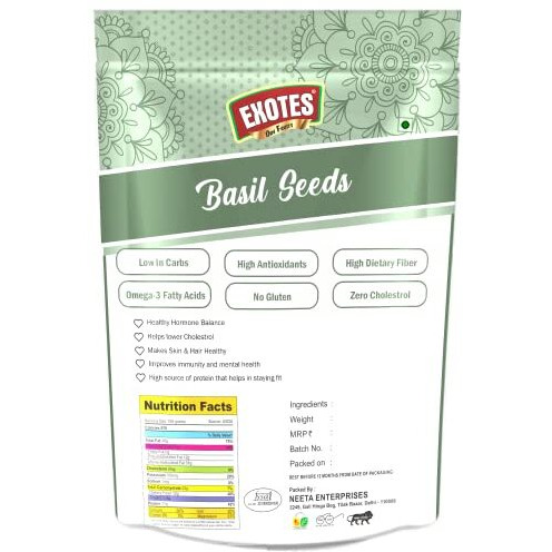 Exotes Dried Fruits Nuts And Seeds (Sabja/Basil Seeds, 200G)
