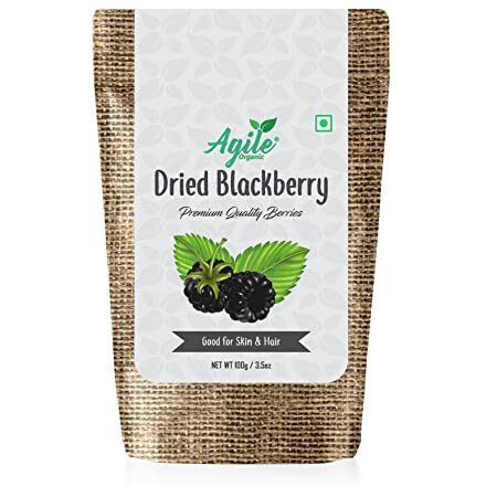 Agile Organic Dried Blackberry 100Gm | Dried Blackberries Dry Fruits | Dehydrated, Gluten Free & Vegan