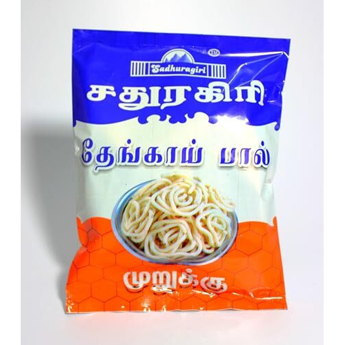Sadhuragiri Theni Coconut Milk Chakli - Thaengaipal Murukku - 800 Grams - Pack Of 10 X 80 Grams