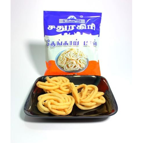 Sadhuragiri Theni Coconut Milk Chakli - Thaengaipal Murukku - 800 Grams - Pack Of 10 X 80 Grams