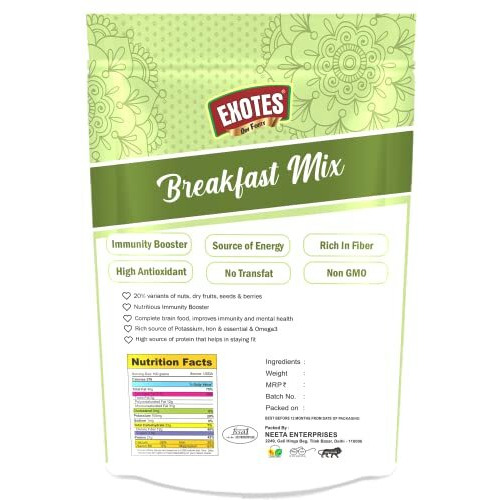 Exotes Premium Dry Fruits (Breakfast Mix), 2 X 250 G
