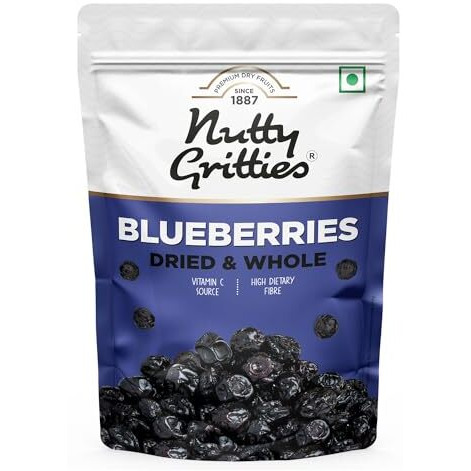 Nutty Gritties Dried Blueberries 150G | Blueberry, Healthy Snack For Kids And Adults | Resealable Pouch