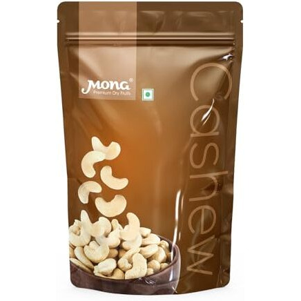 Mona Dry Fruits Natural Cashew 500Gm Rich In Protein Perfect For Healthy Snacking Crunchy Nuts Whole Kaju