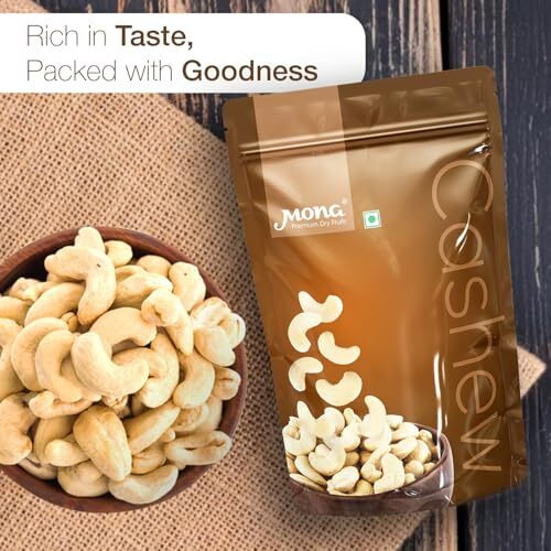 Mona Dry Fruits Natural Cashew 500Gm Rich In Protein Perfect For Healthy Snacking Crunchy Nuts Whole Kaju
