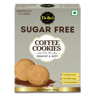 De Best Sugar Free Coffee Cookies | Sugar Free | No Added Color | Premium Handmade Cookies | Eggless Cookies | Tasty & Crunchy | 200G
