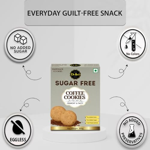 De Best Sugar Free Coffee Cookies | Sugar Free | No Added Color | Premium Handmade Cookies | Eggless Cookies | Tasty & Crunchy | 200G
