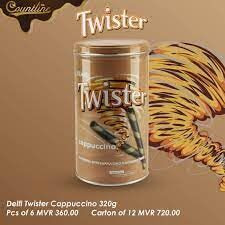 Delfi Twister Cappuccino Cream Covered With Crispy Wafers Filled With A Smooth Cappuccino Cream 320G (Malaysia)