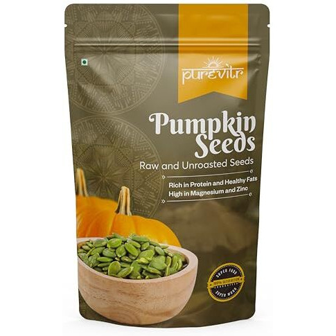 Purevitr Pumpkin Seeds | 200G | Raw Aaa Grade Seeds For Eating | Protein Rich Superfood | Immunity Booster, High In Fiber & Antioxidants | Healthy Snacks | No Preservatives (Pack Of 1)