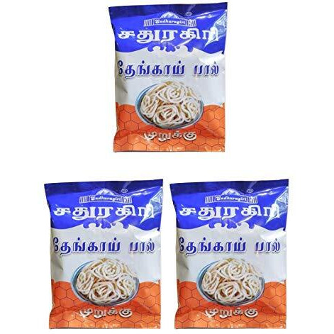 Sadhuragiri Coconut Milk Chakli - Thaengaipal Murukku - Pack Of 8 X 80 Grams