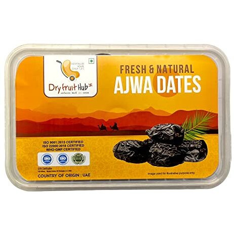 Dry Fruit Hub Ajwa Dates 1Kg | Ajwa Khajoor | Ajwa Dates Original,Madina Ajwa Dates,Original Ajwa Dates Pack Of 2 Each 500G, Fresh