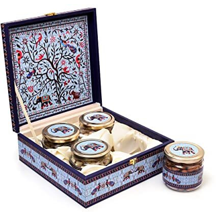 Sonature Handmade Dry Fruit Premium Gift Box | Premium Gift Hamper | 100% Natural 600 Grams Assorted Pack Of Almond, Cashew, Pistachios & Raisins | Diwali Dry Fruit Gift Box