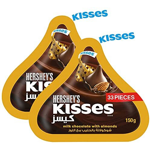 Hershey's Kisses Milk Chocolate With Almonds, 2 X 150 G