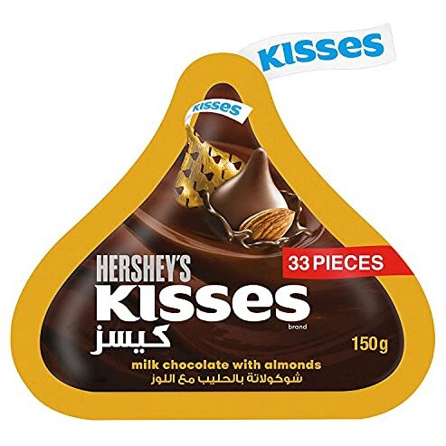 Hershey's Kisses Milk Chocolate With Almonds, 2 X 150 G