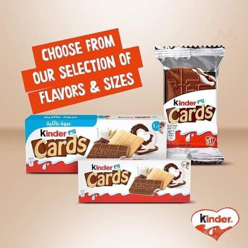 Kinders Cards New Unique Biscuit With Surprisingly Creamy Milk And Cocoa Filling Enclosed With Milk Wafers 128G (Italy)