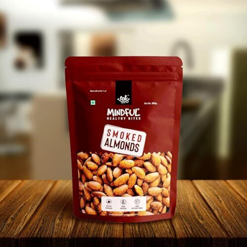 Eat Anytime Premium Smoked Almonds | High Protein & Rich In Vitamin | Healthy Snacks & Dry Fruit For Breakfast | Smoked Almonds - 300Gm