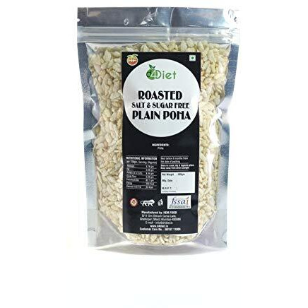 D4Diet- Roasted Salt Free Poha -Namkeen/Roasted Snacks/Healthy Snacks - 1000 Gram