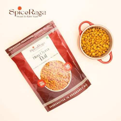 Spiceraga | Hing Chana Dal Pack Of 5 | No Palm Oil | Pure Groundnut Oil | No Trans Fat | Crispy & Spicy Teatime Snack | Healthy Namkeen Snack | 100% Natural Ingredients | 160G Each
