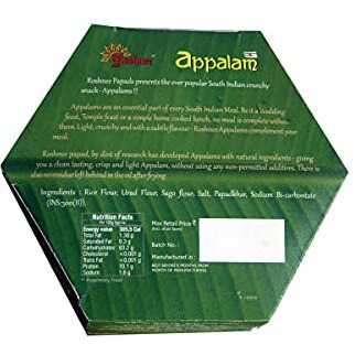 Roshnee Appalam | Set Of 2 300 Gms. Roshnee Appalams For That Authentic South Indian Papad Taste. Gluten Free. No Chemicals Or Artifical Ingredients.