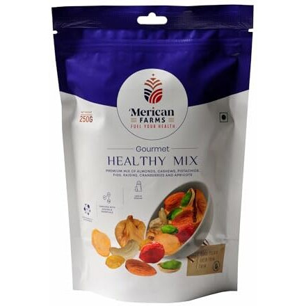 Merican Farms Healthy Mix,Premium Gluten Free Dry Fruit Mix With Berries, Non-Gmo And Vegan, Perfectly Balanced For Digestive Health, Brain Function And Blood Sugar Regulation