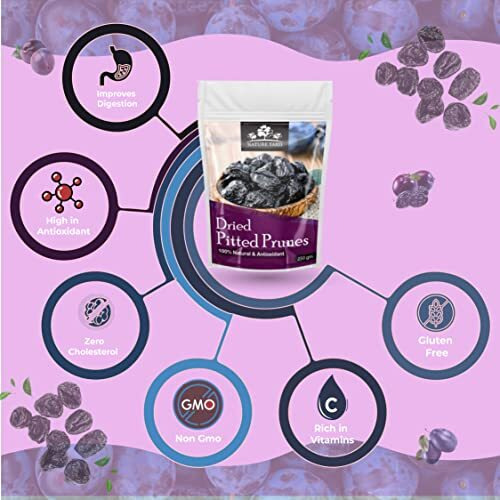 Nature Yard Pitted Prunes Dry Fruit - 500 Gm - 100% Natural & Dried Fruit