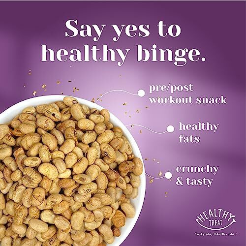 Healthy Treat Roasted Soyabean-Protein Rich 600Gm|Healthy Roasted Namkeen Snacks|Crunchy,Tasty & Delicious|Natural Soya Bean Snack|Oil-Free,Non-Fried Snack|Healthy Soya Snacks|(Pack Of 3-200Gm Each)