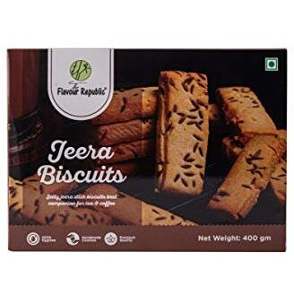 The Flavour Republic Jeera Biscuits - 400 Gm|Wholesome Balance Of Taste & Nutrition|Flavourful & Delicious Tea Time Snacks|Eggless Cookies For Kids And Families|Pure Vegetarian Salty Jeera Biscuits