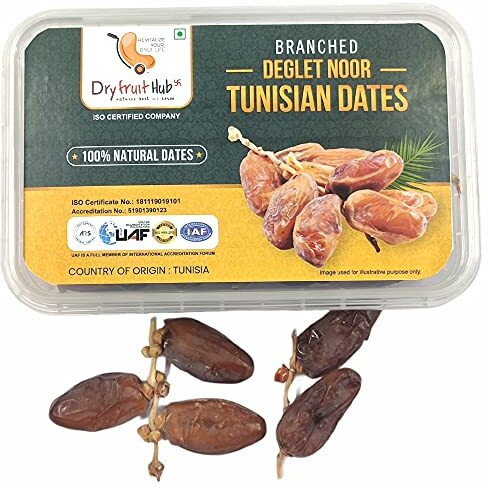 Dry Fruit Hub Tunisian Dates 500 Grams Fresh Tunisian Khajur/Khejur, Deglet Nour Branched Dates Khajoor Pack Of 1