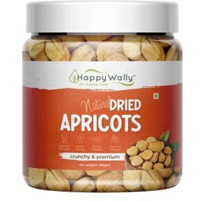 Happywally Apricots - 250Gm | Dry Fruits | Dried Apricot | Khumani | Dried Apricots | Dry Fruits Apricots | Rich In Fibre | Gluten Free | Pack Of 1