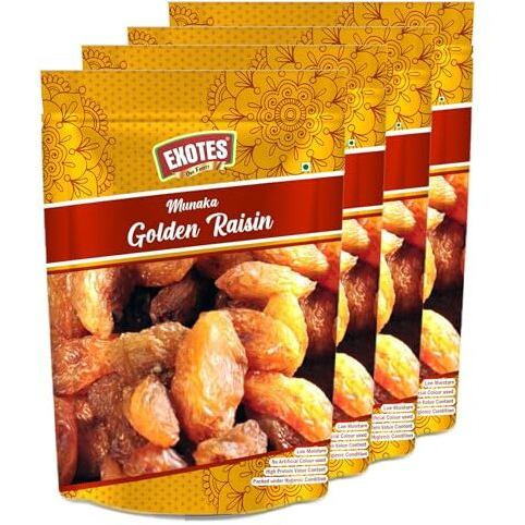 Exotes, Golden Raisin Munakka Pouch Gpack Of 4X250S, Natural, 1000 Gram