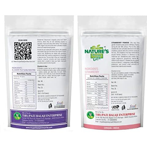 Nature's Precious Gift - Blueberry Powder & Strawberry Powder - Gluten Free | Non-Gmo - 100 Gm Each (Super Saver Combo Pack)