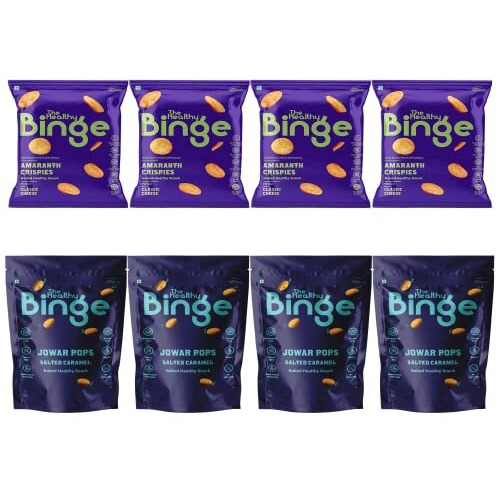 Kids-Friendly Combo Pack| Classic Cheese & Salted Caramel Chips| Baked Not Fried | As Seen On Shark Tank India| Healthy Snacks| 0% Cholesterol High Protein & Fiber | No Msg| Pack Of 8