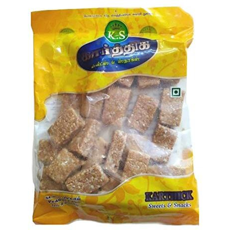 K.S Karthik Kovilpatti Special Ghee Coated Ko Ko Mittai (Crushed Groundnut Chikki Candy) Pack Of 3 X 200Gm (600 Gm)