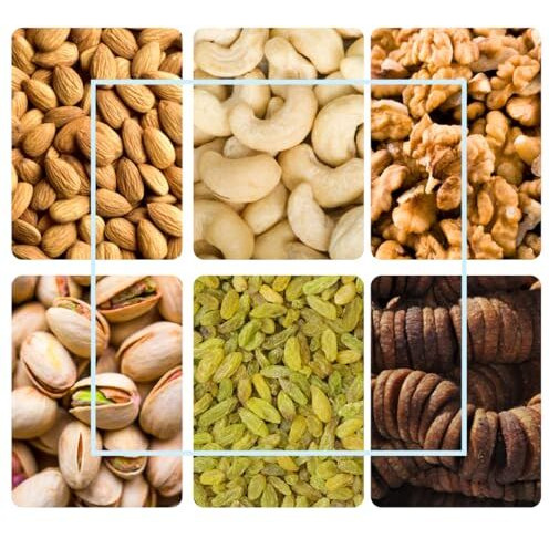 Yumful Dry Fruits Combo Pack Of 6 - 600G (Each 100G) | Healthy Snack Mix Of Almonds, Cashews, Salted Pistachios, Figs, Green Raisins, And Walnuts | Nutritious, Delicious, And Energy-Boosting Nuts And Dried Fruits