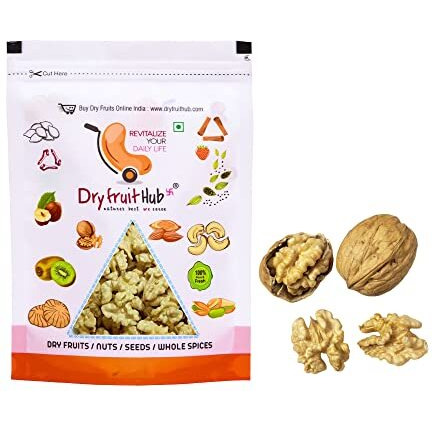 Dry Fruit Hub Chilean Akrot Walnut Kernels (Akhrot Giri), 500Gm | Grade-1 Fresh And Natural | Healthy Snacks | No Additives | Gluten Free | Vegan | Non Gmo | Walnuts Without Shell