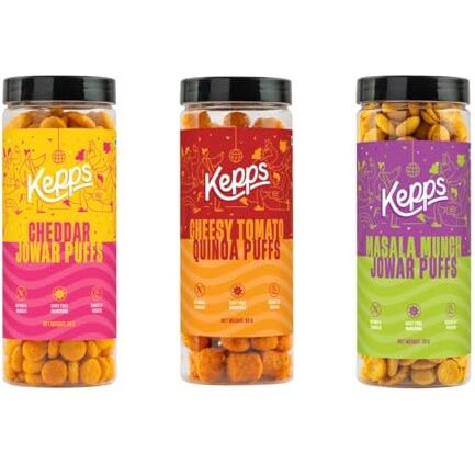Kepps Variety Pack Of 9 Never Fried, Low Calorie, Gluten Free, Rich In Fiber And Protein, No Msg (110 Gm X 3, 70 Gm X 3, 70 Gm X 2, 90 Gm X 1) Snacks For All Age Groups, Kid Friendly