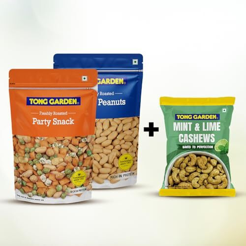 Tong Garden Imported Party Peanuts & Cashew Combo 850G (Party Snack 450G*1 Salted Peanuts 370G*1 Mint & Lime Cashews 30G*1)